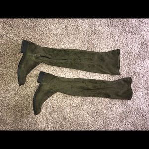 Green over the knee boots